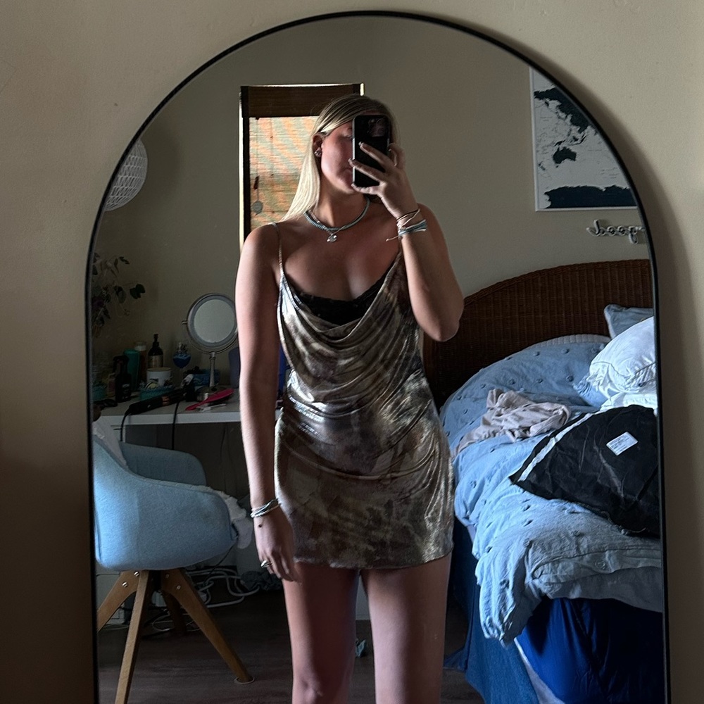 Leopard Metallic Mirage Mini Dress